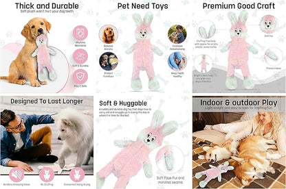 FGA MARKETPLACE Flat NO Stuffing NO Squeak Plush Dog Toys, Funny Style Will Entertain Your Dog for Hours, Recommended for Small and Medium Dog 21 INCH Long(Bundle 2)