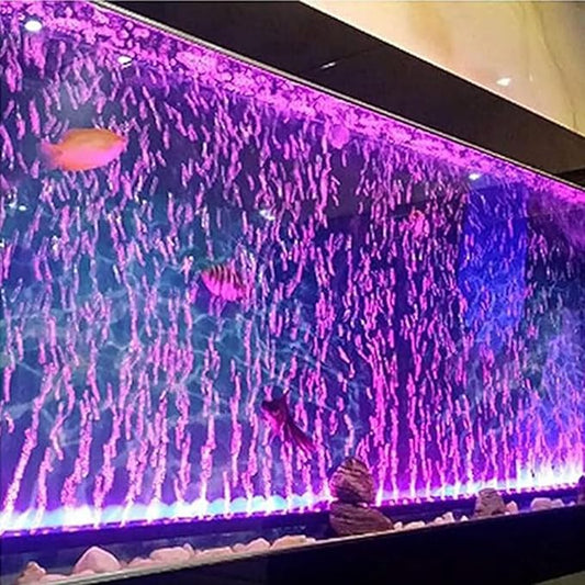 LED Aquarium Lights for Fish Tank,Submersible Fish Tank Light with Air Bubbler Hole Bubble Wall RGB Color Changing Brightness Adjustable Waterproof Remote Control Bubble Tube Light,12W 40inch