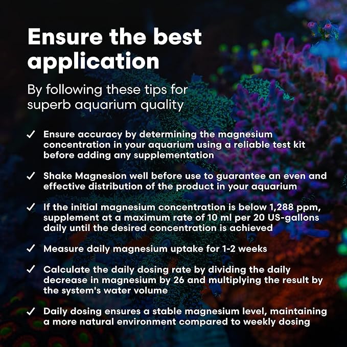 Brightwell Aquatics Magnesion Liquid Salt Water Conditioner - Concentrated Magnesium Supplement for Reef and Marine Aquariums, 135.2 fl oz