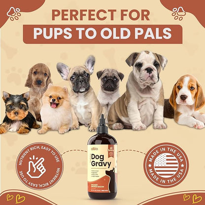 Everyday Dog Gravy Bacon – Premium Wet Dog Food Gravy Toppers for Dry Food – Tasty & Nutritious Dogs Gravy with Essential Vitamins and Supplements – Hip and Joint Supplement