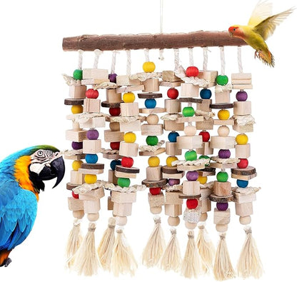 Large Bird Parrot Toys,Multicolored Natural Macaws Toy Bird Chewing Toy for Cokatoos African Grey and Large Medium Birds