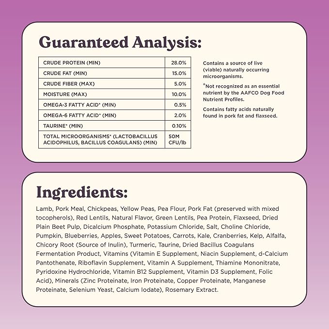 Bundle x Joy Brave Probiotic Dog Food Dry, Lamb, 4lb Bag, Allergy and Gut-Friendly Adult Kibble for Digestive Health with Grass-Fed Lamb, 20 Plant Based Superfoods, Poultry and Grain Free