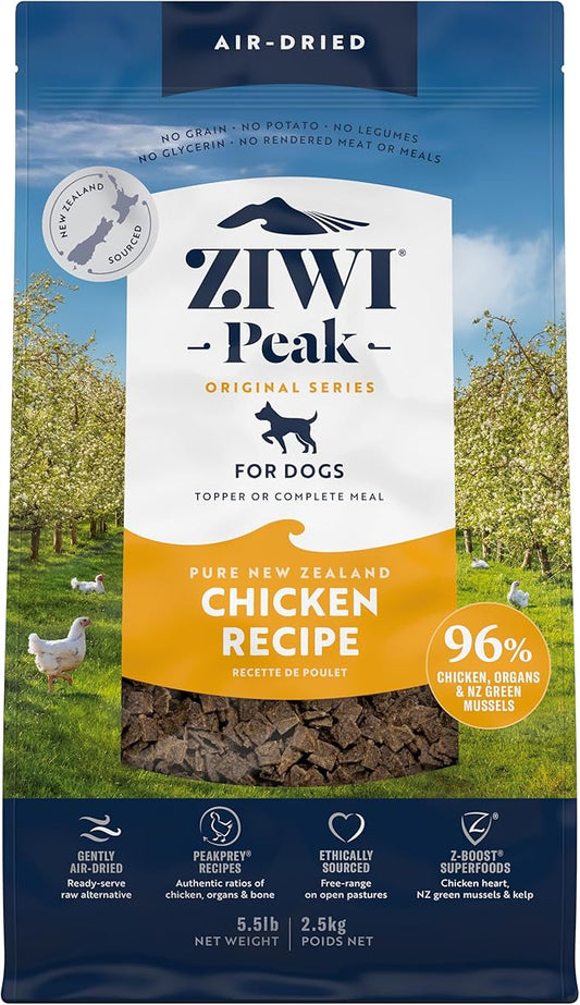ZIWI Peak Air-Dried Dog Food  Chicken - All Natural, High Protein, Grain Free, Limited Ingredient w/ Superfoods (88oz)