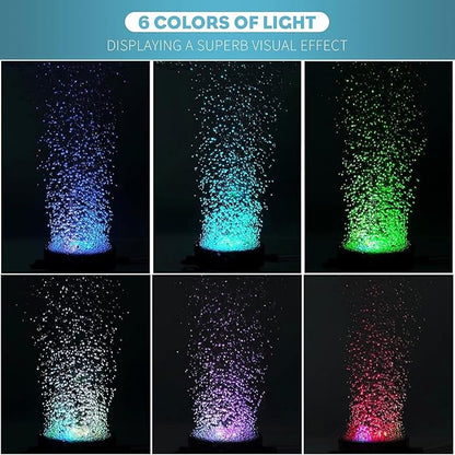Pawfly 2 Inch Aquarium Air Stone Disc with LED Light Fine Bubbler Diffuser with Tubing for Fish Tank (Pump not Included)
