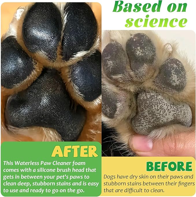 Dog Paw Cleaner - No Rinse Foaming Cleanser Waterless Dog Shampoo Mild Formula Paw Moisturizer for Dogs and Cats (5.07 fl oz/150ml)