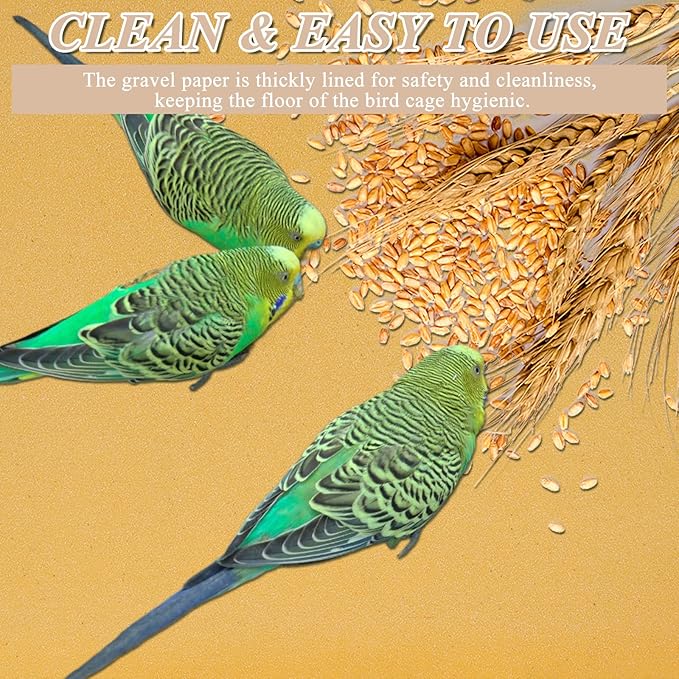 50 PCS Gravel Liner Paper for Bird Cage 11 x 17 Inch Bird Cage Paper Liners Gravel Liner Paper Birdcage Paper Cage Liner for Birdcage Parrots Cockatiels