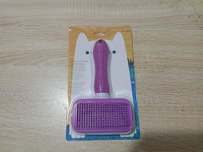 ACE2ACE Self-Cleaning Slicker Brush for Long and Short Pet Fur - Removes Hair With One Button