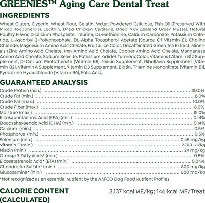 Greenies Aging Care Large Dental Dog Treats, 27 oz. Pack (17 Treats)