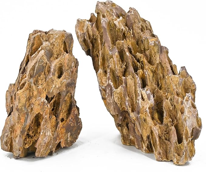 Unocho Aquarium Stone Rocks Dragon Stone 10LB Aquarium décor Rocks Aquascaping Stone Fish Rocks for Aquariums Landscaping Model Tank Decoration-2-6 inches