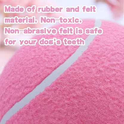 Large Dog Tennis Ball,9.5" Giant Doy Sport Ball Toy,Pet Birthday Present Interactive Dog Toys for Small Medium Large Dog (Pink)