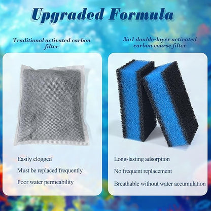 NEWKE 4 Sets of Upgraded Three-Stage Filtration Tank Filter for AquaClear 50 Power Filter, 4 Sets of Maintenance Kit Replacement for Fish Tank Filter for 20- to 50-Gallon Aquariums