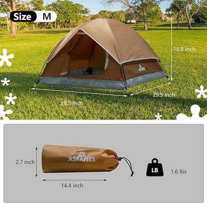 Outdoor Waterproof Pet Camping Tent, Cave Bed for Indoor Cats and Small Dogs, Portable Cat House Dog House, 29.5x29.5x18.9'', Brown, M.