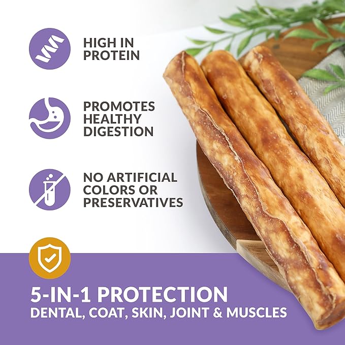 Collagen Chews for Dogs, Stick Dog Treat for Medium & Large Dogs (10" 3ct, Real Duck) - Dog Chews Long Lasting, Rawhide Free, Low Fat, Grain Free Retriever Rolls