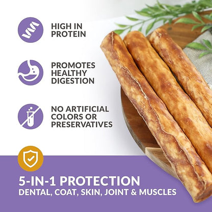 Collagen Chews for Dogs, Stick Dog Treat for Medium & Large Dogs (10" 3ct, Real Duck) - Dog Chews Long Lasting, Rawhide Free, Low Fat, Grain Free Retriever Rolls