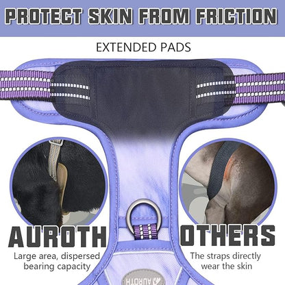 AUROTH Tactical Dog Harness for Large Dogs No Pull Adjustable Pet Harness Reflective K9 Working Training Easy Control Pet Vest Military Service Dog Harnesses Very Peri L