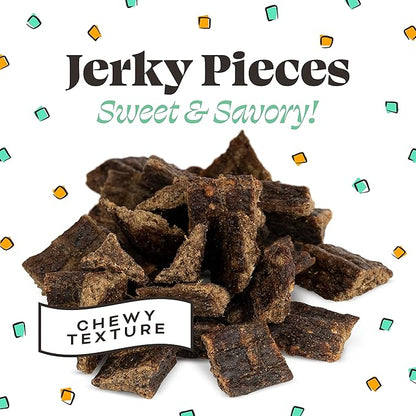 Primal Beef Jerky Dog Treats Made with Beef Bone Broth for Dogs, Give Pieces a Chance, Training Treat for Dogs, 4 oz (Pack of 2)