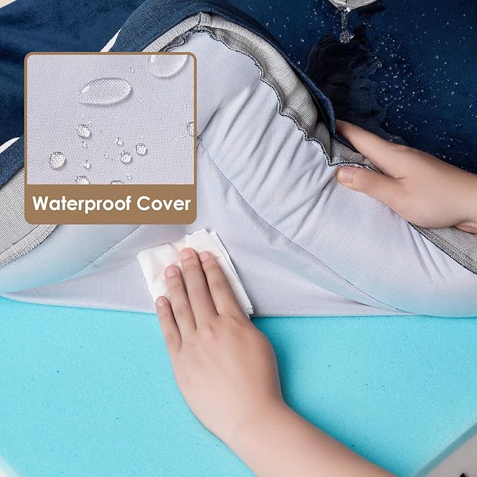 EHEYCIGA Orthopedic Dog Beds for Extra Large Dogs, Waterproof Memory Foam XL Dog Bed with Sides, Non-Slip Bottom and Egg-Crate Foam Big Dog Couch Bed with Washable Removable Cover, Navy