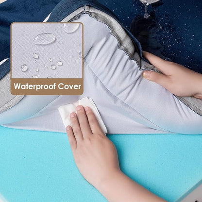 EHEYCIGA Egg-Crate Memory Foam Dog Bed, Waterproof, Navy, Large 41 x 27 x 6.5 inches, 100 lbs Capacity