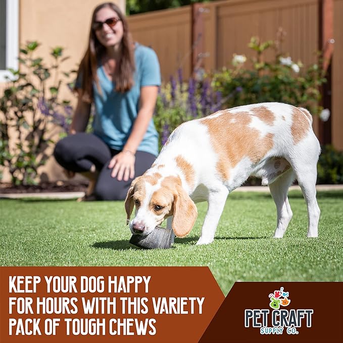 Pet Craft Supply Pure Natural Grass Fed Grain Free Water Buffalo Variety Pack of 11 Durable Tough Dog Chew for Aggressive Chewers and Puppies, Black