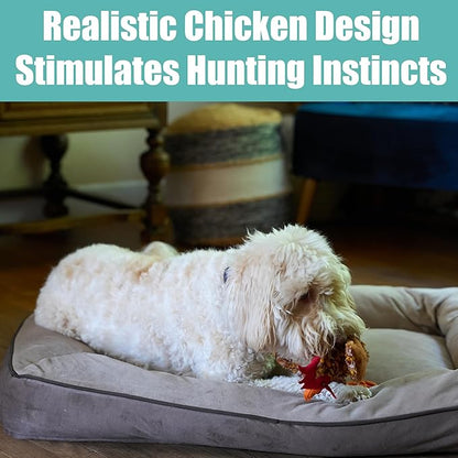 SPOT Skinneeez Chicken 17" Stuffing-Free Plush Dog Toy with Honking Squeaker – Soft, Floppy & Mess-Free Interactive Toy for Medium & Large Dogs – Ideal for Light & Moderate Chewers