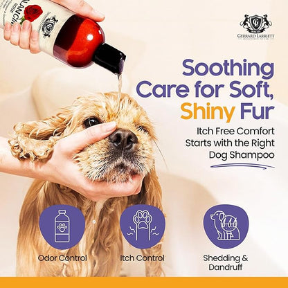 Dog Shampoo and Conditioner Balancing Rose 16 Fl Oz Dog Shampoo Itchy Skin Relief, Aromatherapy Natural Dog Shampoo for Smelly Dogs with Aloe Vera, Rose & Oatmeal Shampoo for Dogs by Gerrard Larriett