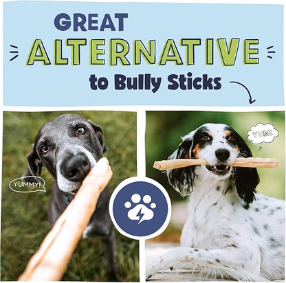 Pawstruck Natural Large 12" Beef Collagen Sticks for Dogs  Long-Lasting Rawhide Alternative, High Protein Treats with Chondroitin & Glucosamine  5 Pack