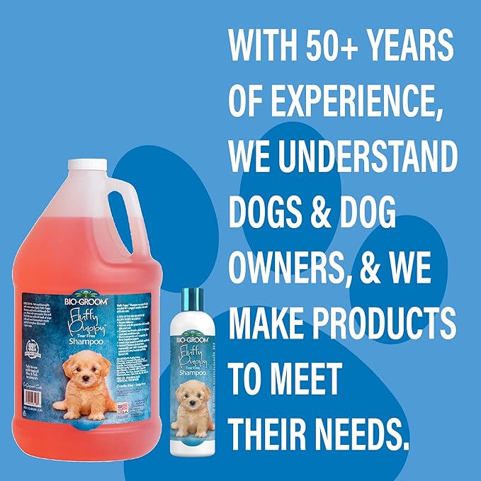 Bio-Groom Fluffy Puppy Tear-Free Shampoo  Dog Bathing Supplies, Puppy Shampoo, Cat & Dog Grooming Supplies for Sensitive Skin, Cruelty-Free, Made in USA, Tearless Dog Products  12 fl oz 1-Pack