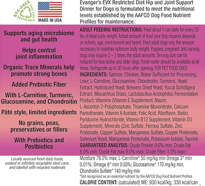 EVX Restricted Diet: Hip and Joint and Senior Support Canned Dog Food - 12, 12.5 oz Cans