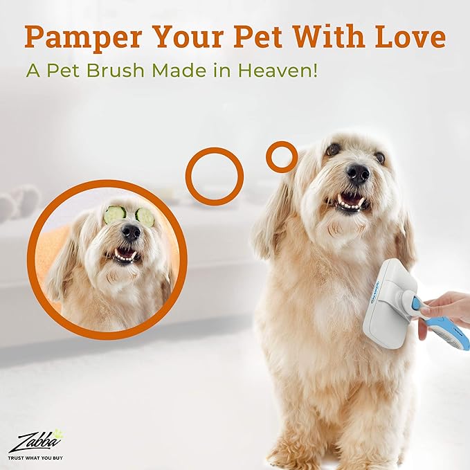 Self Cleaning Dog Brush for Shedding Slicker Brush Cat Long Haired Pet Brush Grooming Deshedding Supplies - Small Pets White
