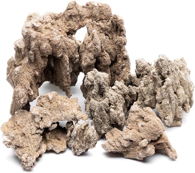 SubstrateSource Natural Stone for Aquarium, Terrarium, Paludarium, Reptile Enclosures - Set of Decorative Rocks for Landcapes, Aquascaping, Fish Tank Decor (Mountain Stone Stone, 10 Pounds, 3-8")