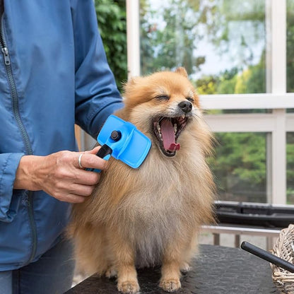 Fida Self Cleaning Slicker Brush with Protective Ball Tips, Dog Brush/Cat Brush for Shedding and Grooming Loose Undercoat, Mats - for Small, Medium & Large Dogs and Cats with Short to Long Hair