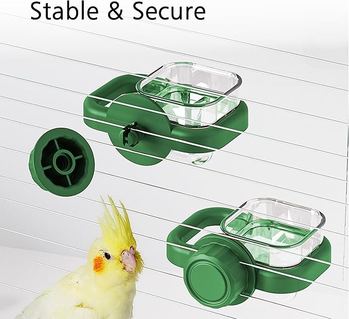 Hanging Small Animal Pet Feeder Set for Cage, Food Bowl and Gravity Water Dispenser with 3 Different Nozzles for Dog Cat Rabbit Bird Guinea Pigs Chinchilla Ferret Hedgehog