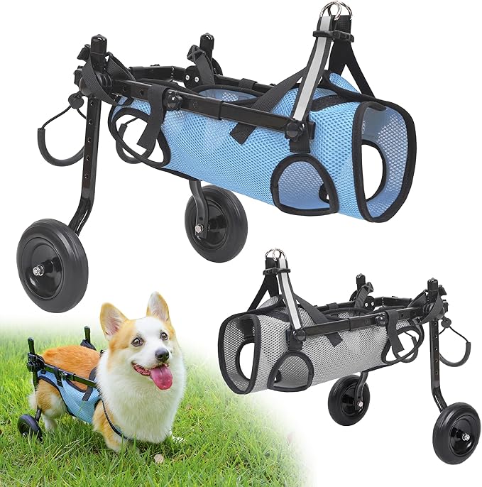 Dog Wheelchair for Back Legs, Dog Wheelchair Cart Doggy Wheelchair with Disabled Hind Legs Walking Mobility Aids for Small Pets Hind Limbs Dog Carts with Wheels Light Weight