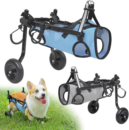 Dog Wheelchair for Back Legs, Dog Wheelchair Cart Doggy Wheelchair with Disabled Hind Legs Walking Mobility Aids for Small Pets Hind Limbs Dog Carts with Wheels Light Weight