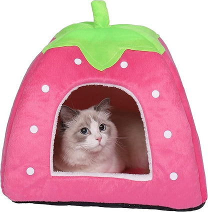 Spring Fever Hamster Guinea Pig Rabbit Dog Cat Chinchilla Hedgehog Bird Small Animal Pet Bed House Hideout Cage Accessorie C Pink S (12.2 * 12.2 inch)