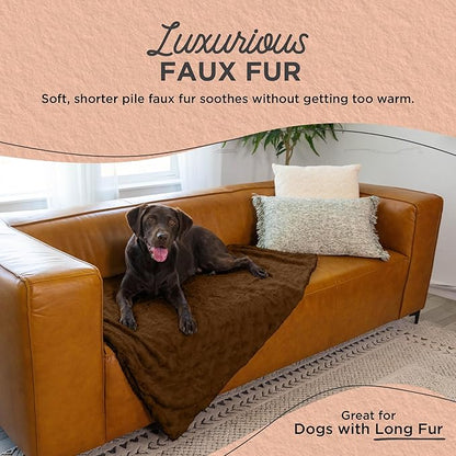 Best Friends by Sheri Calming Lux Dog Blanket, Dark Brown, 40" x 50"