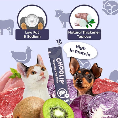 Squeeze Vita Stick Lickable Cat and Dog Treats – 7-Count Brain Support Sticks with Multivitamins, Soft Squeezable Paste for All Life Stages, Supporting Brain Health