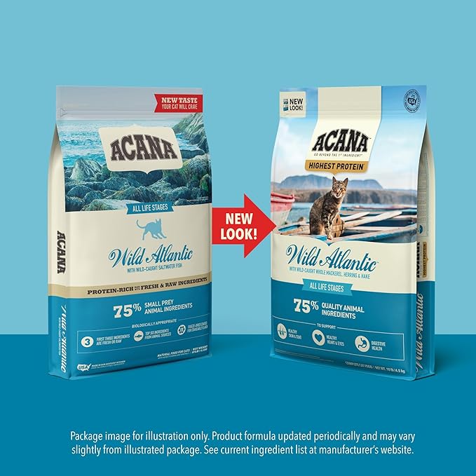 ACANA Grain-free Dry Cat Food Wild Atlantic Saltwater Fish with Freeze-Dried Liver 10lb Bag
