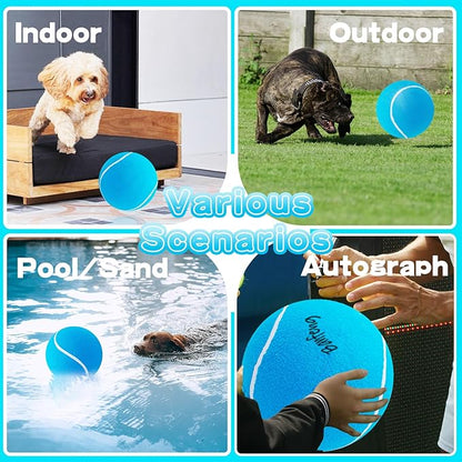Large Dog Tennis Ball,9.5" Giant Doy Sport Ball Toy,Pet Birthday Gifts Interactive Dog Toys for Small Medium Large Dog (Sky Blue)