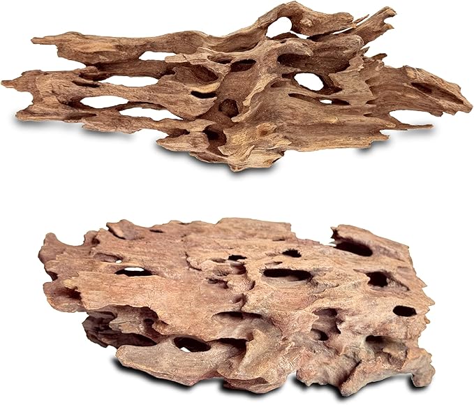 Natural Shrimpwood Driftwood Coral Driftwood for Aquarium Fish Tank Decor,Assorted Trunk Driftwood Branch for Reptile Decor (SHP-XM Driftwood M(9 to13 Inch)-Pack of 2)