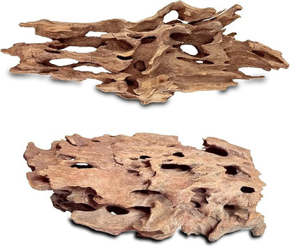 Natural Shrimpwood Driftwood Coral Driftwood for Aquarium Fish Tank Decor,Assorted Trunk Driftwood Branch for Reptile Decor (SHP-XM Driftwood M(9 to13 Inch)-Pack of 2)