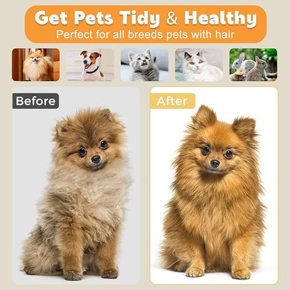 Paw Cat Brush with Release Button, Self Cleaning Cat Brush for Shedding, Cat Hair Brush for Grooming Long and Short Haired Cats Dogs (Yellow)