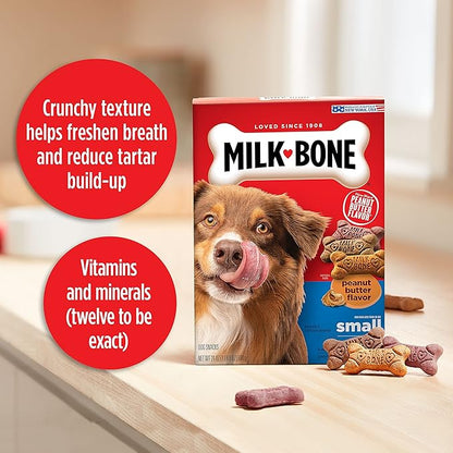 Milk-Bone Peanut Butter Flavor Naturally & Artificially Flavored Dog Biscuits - Crunchy Dog Treats - 7 Pounds (Packaging Design May Vary)