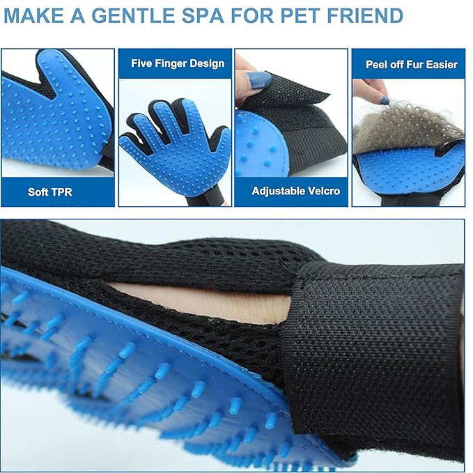 Dog Washing Gloves Brush for Pet: JOANGIHC 3PCS Dogs Shedding Wash Massage Gloves Grooming for Short Long Haired Dogs Cats (Yellow)