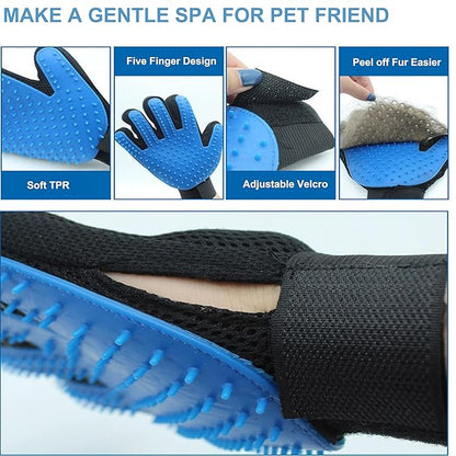 Dog Washing Gloves Brush for Pet: JOANGIHC 3PCS Dogs Shedding Wash Massage Gloves Grooming for Short Long Haired Dogs Cats (Yellow)