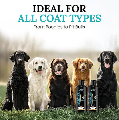 605Products Premium Dog Shampoo & Conditioner - Gentle Formula for Itchy & Sensitive Skin, Puppy Odor Eliminator, Natural Moisturizer (10oz)- Oatmeal