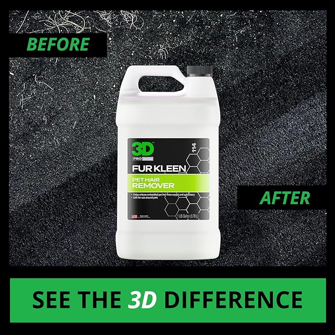 3D Fur Kleen - Pet Hair Remover & Cleaner - Loosens Embedded Pet Fur for Easy Removal - Safe for Carpets, Upholstery & Auto Interiors