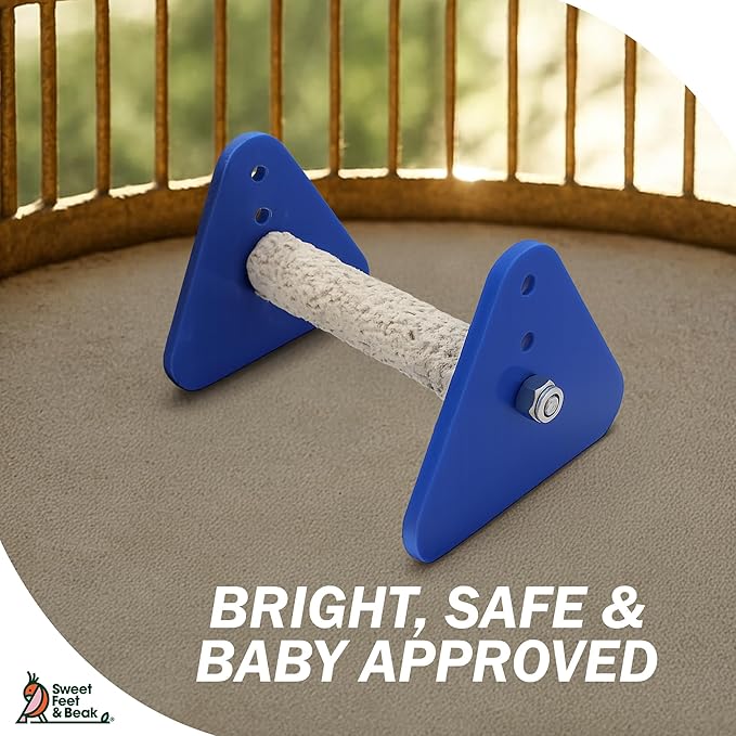 Portable Bird Perch Stand for Small Birds to Keep Nails and Beaks in Top Condition - Safe, Non-Toxic, Easy to Install Cage Accessories