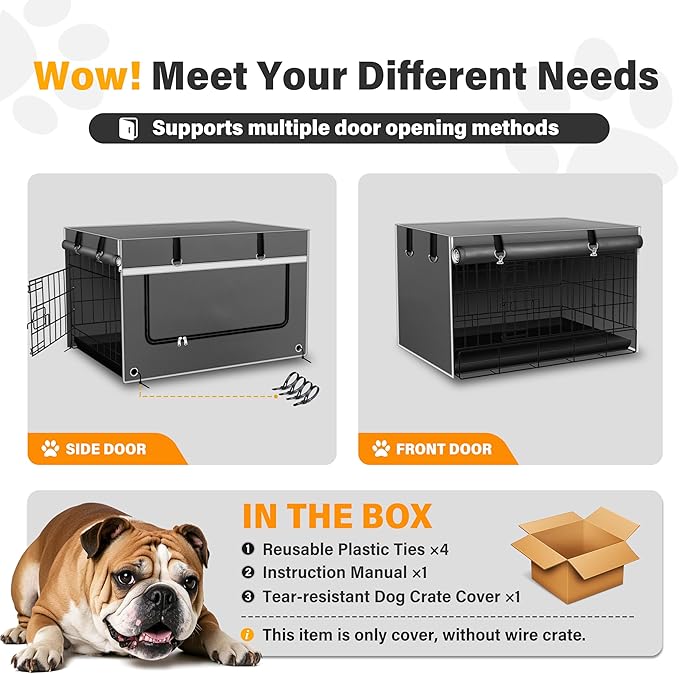 30Inch Dog Crate Cover, Compatible with Most Brands of Wire Crates. Heavy-Duty Material Resists Wear and Tear,Excellent Design Blends Seamlessly with Home Decor, Gray(Cover Only)