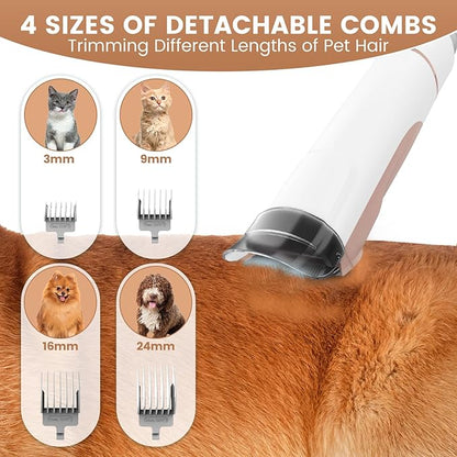 Dog Grooming Vacuum, Pet Grooming Kit with Dog Clippers, 2.5L Dust Cup 11000Pa Dogs Vacuum for Shedding Grooming, 5 Grooming Tools Home Cleaning in 1, Low Noise Pet Grooming Vacuum for Dogs, PG50